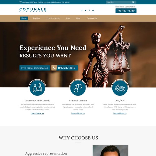 Comunale Law Office - Landing Page