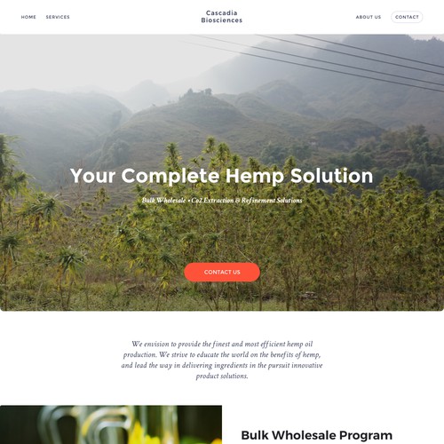 A website for hemp processing company