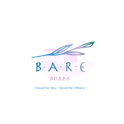 Logo design for b.a.r.e. soaps, natural bath & body company.