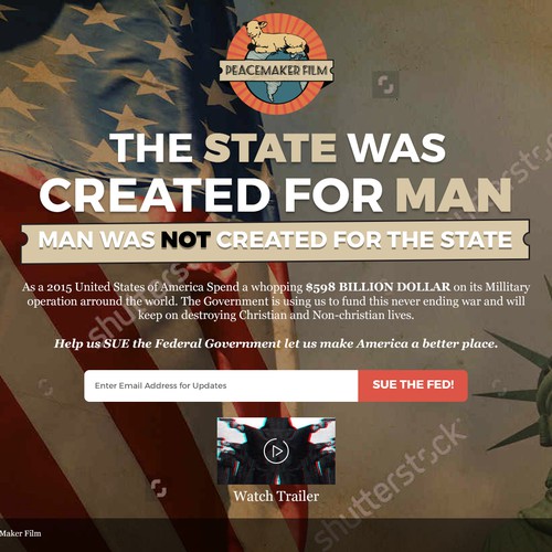 Encourage Patriotic Feel to a landing page