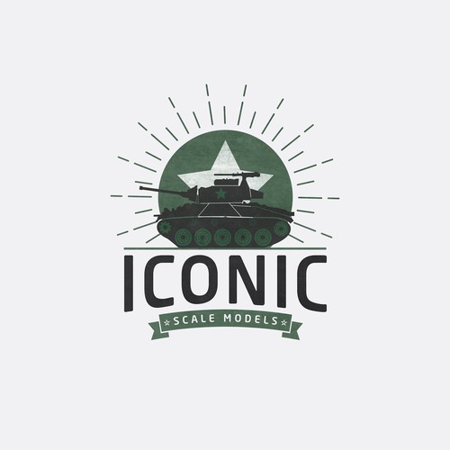 WW2 model shop logo design.