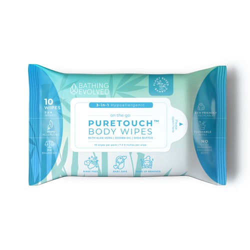 Resealable Pouch for 3-in-1 Hypoallergenic Personal Wipes