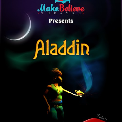 children's theatre, flyer for the show 'Aladdin'