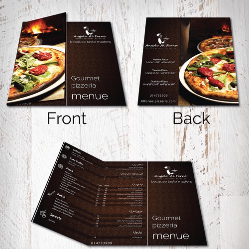 Create a food menu for a  "gourmet pizzeria"