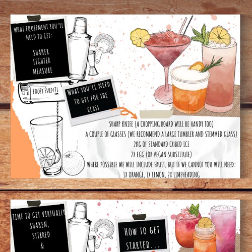 Virtual Cocktail Class Direction Card