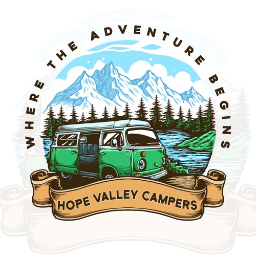 Camper logo design illustration