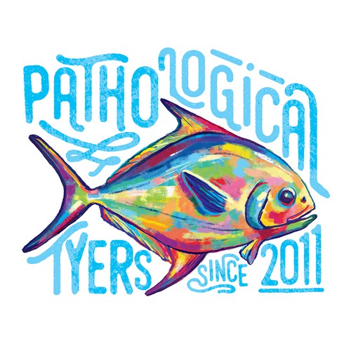 Vibrant fish illustration for a t-shirt brand