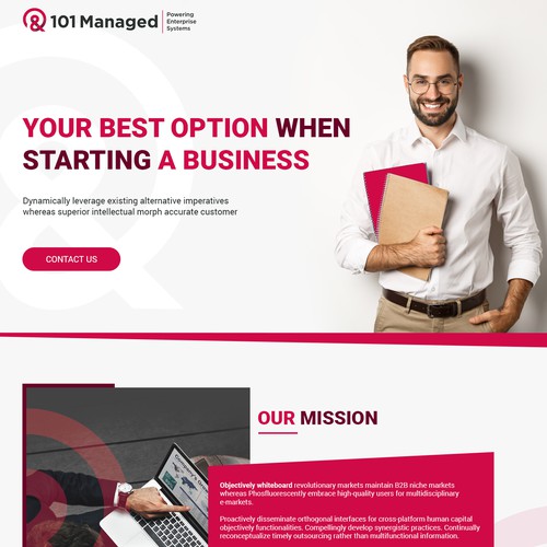 Landing page design