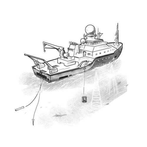 Ocean Research Vessel Illustration