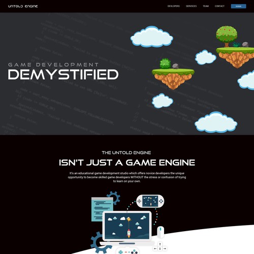 Game Development Landing page