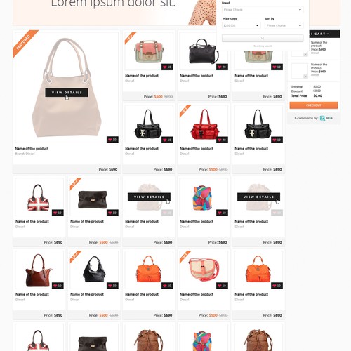Responsive template for E-Commerce storefront