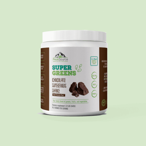 Product Label for Chocolate Super Foods Drink Container