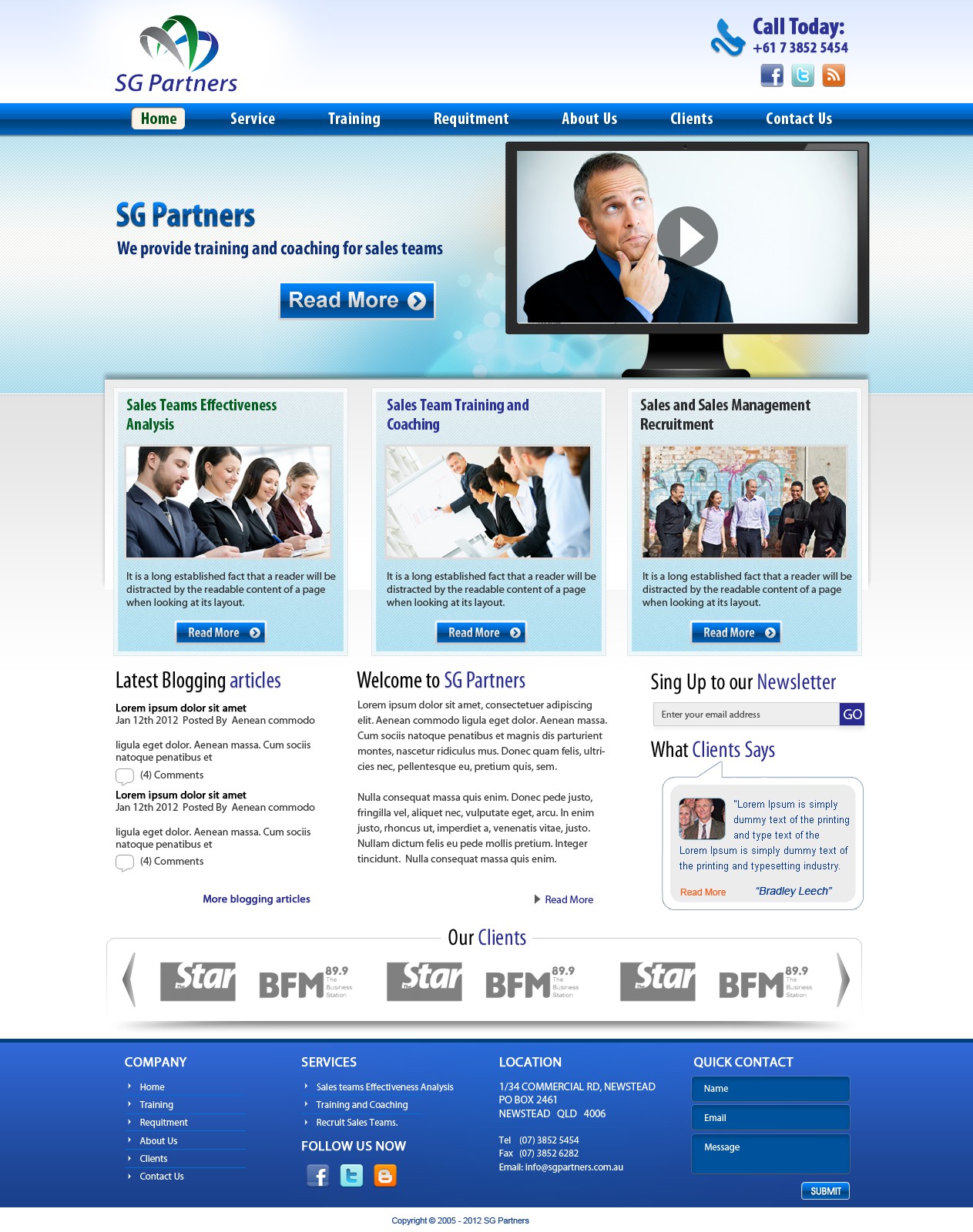 SG Partners needs a new website design
