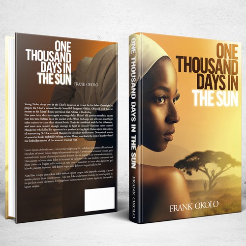 Book cover design for novel One Thousand Days In The Sun