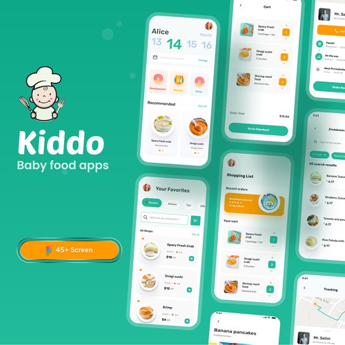 Kiddo baby Food Apps Design