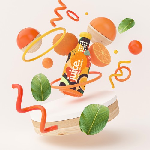 juice bottle label and advertisment design