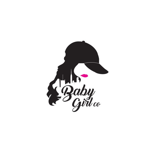 Negative space logo concept of Baby Girl Co