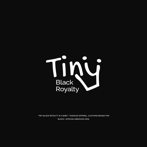 Playful wordmark logo concept for Tiny Black Royalty