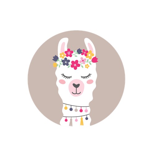 llama with flower crown