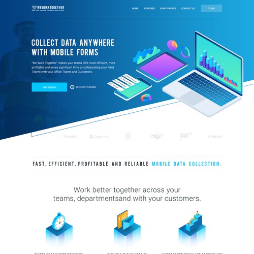 Website homepage design for a software company who specialize in collecting Data with Mobile Forms