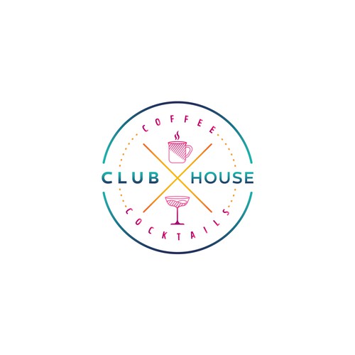 Coffee club, coctail logo