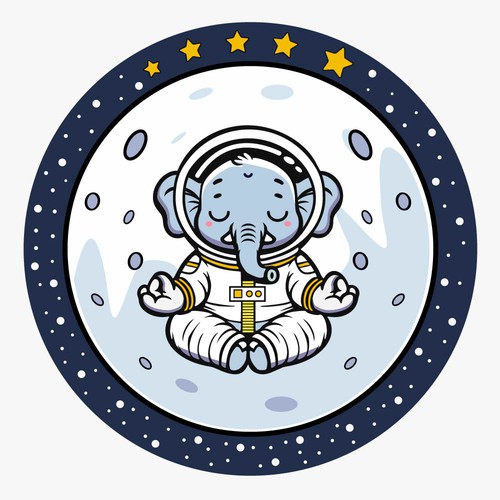 astronaut Elephant doing yoga
