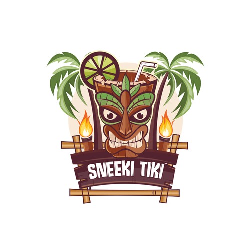 This mascot logo design for a tiki restaurant & bar.