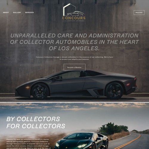 Luxury Car Storage Website Design + Branding
