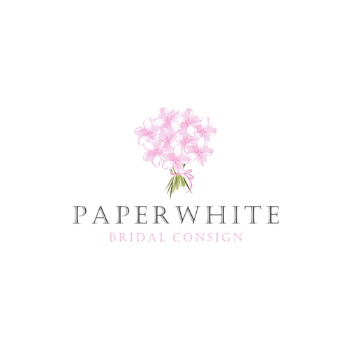 Create a elegant and sophisticated logo for Paperwhite Bridal Consignment