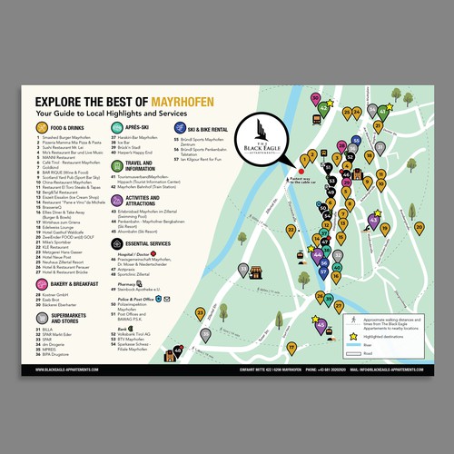Custom Tourist Map Design for Apartments in Mayrhofen