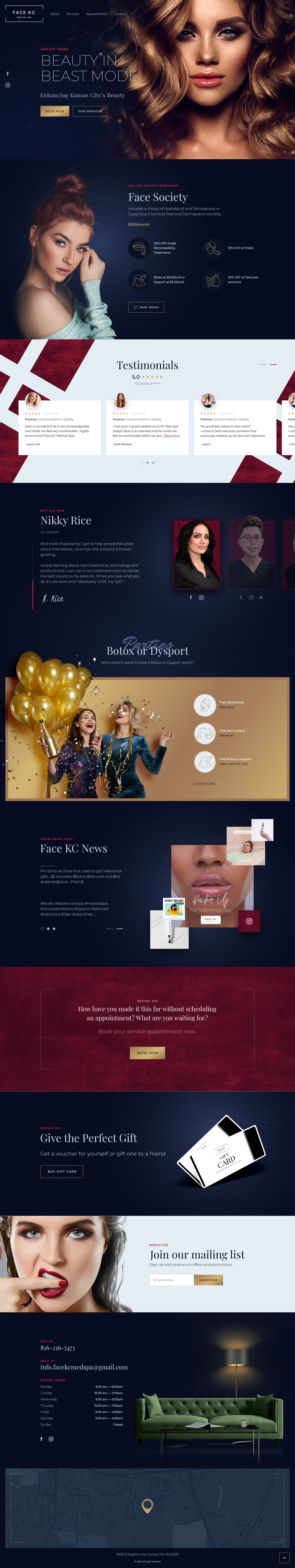 Create a modern, classy, fun website for Med Spa