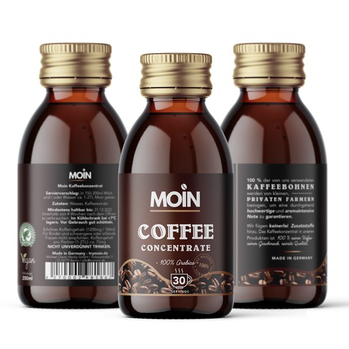 Bottle Label for Cold Brew Coffee Concentrate