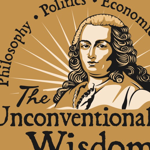 Contemporary Logo for a podcast discussing philosophy, politics, and economics.