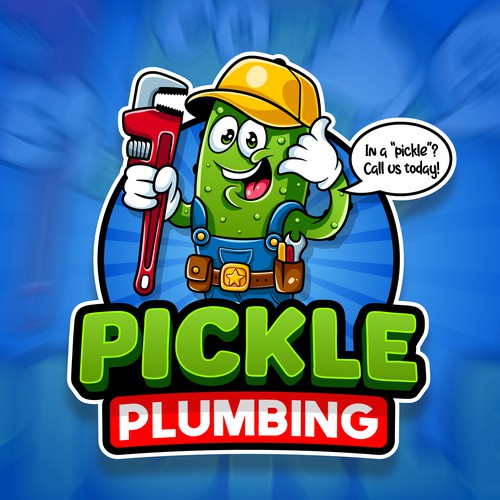 Logo Mascot PICKLE Plumbing