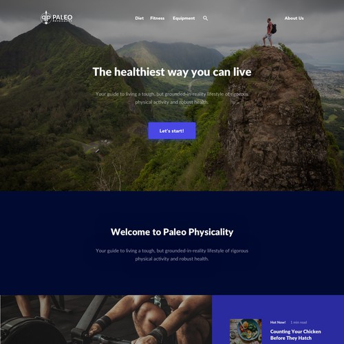 Paleo Physicality Website Design Concept