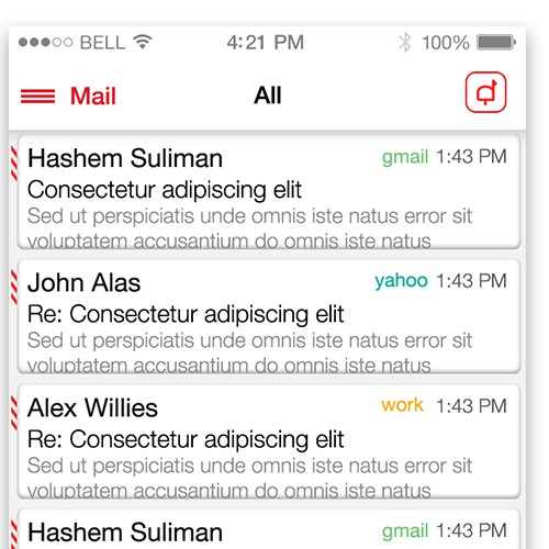 Complete UX design for a secure email application
