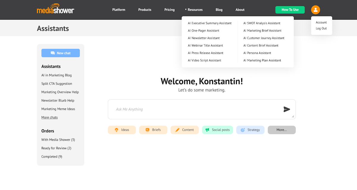 Dropdown Menu for Media Shower website