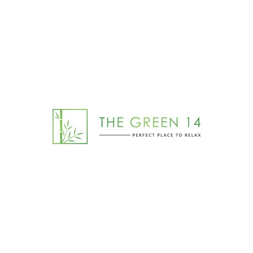 Logo for cool natural urban air bnb house named  The Green 14