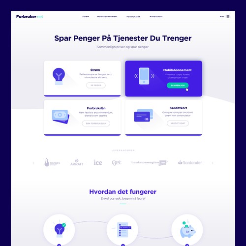 FORBRUKER - Comparing service for power, car, insurance, loan, credit card