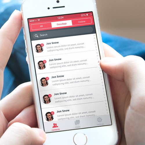GossApp UI design