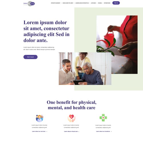 Young and fresh Webdesign for intensiv care service in frankfurt am main