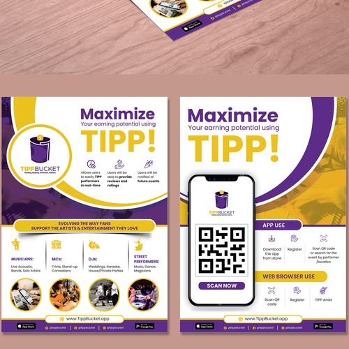 Tippbucket App Flyer