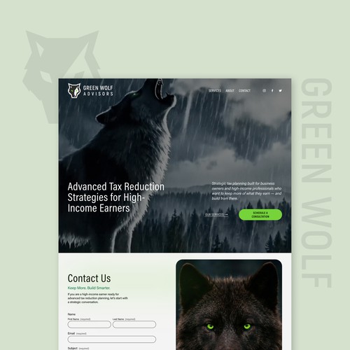 Green Wolf Advisors — Tax Strategy Firm Branding & Website Design