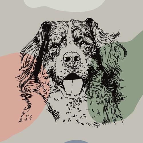 Bernese mountain dog logo design