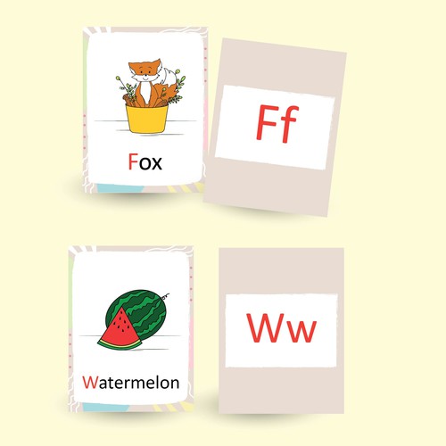 Design a set of toddler flashcards