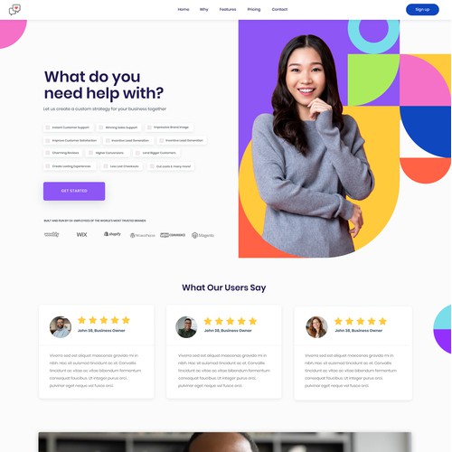 Colorful design for startup