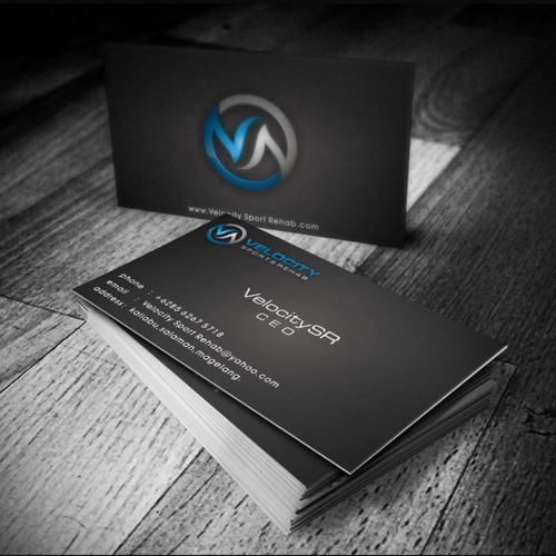 Create the next logo and business card for Velocity Sports Rehab