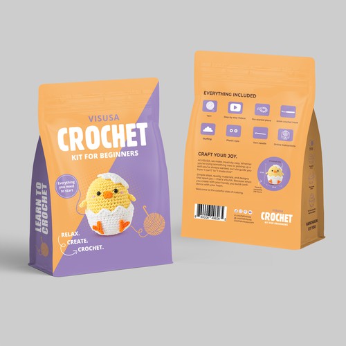 Crochet kit packaging