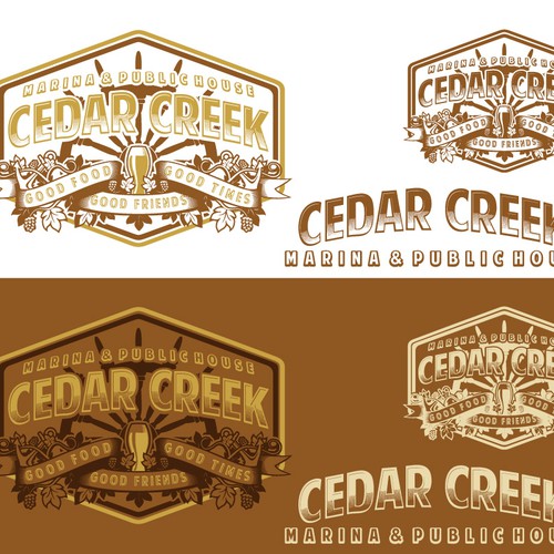 Create the next logo for Cedar Creek Marina & Public House