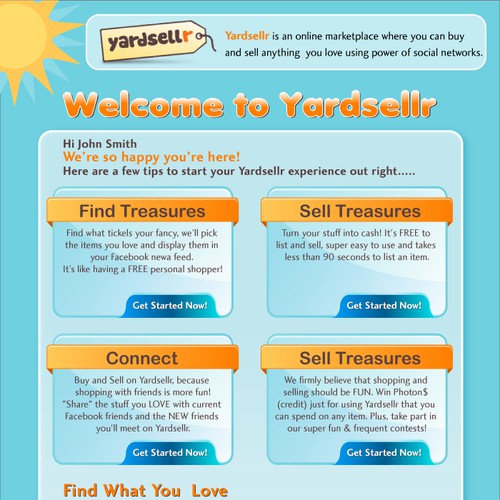 Welcome email for Yardsellr